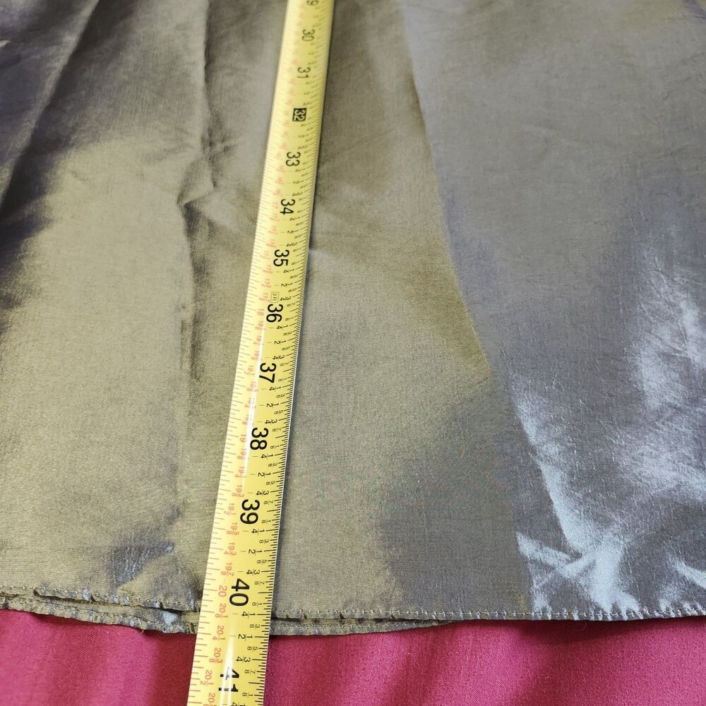 Cachet Olive Green A-Line Maxi Skirt Vintage Evening Satin Taffeta NWT Large - Picture 10 of 10